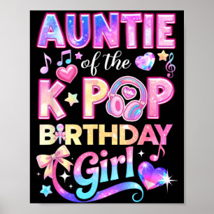 Poster Tia das Meninas de Aniversário do K-Pop Música Cor