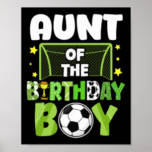 Poster Tia de Futebol Aniversário Menino Festa Futebol Fa