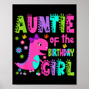 Poster Tia do aniversariante saurus rex dinossauro