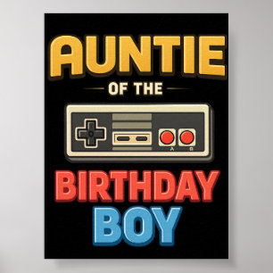 Poster Tia do Menino do Aniversário Correspondente à Famí
