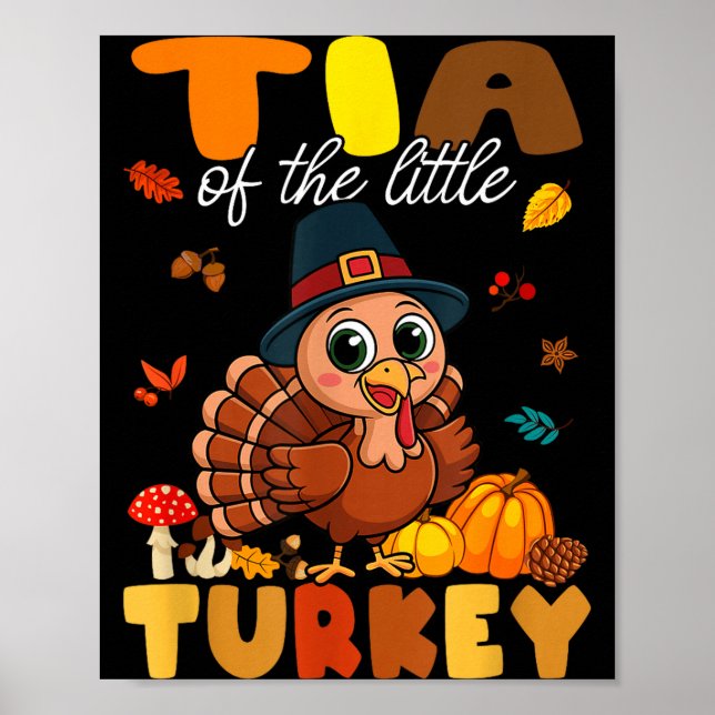 Poster Tia Of The Little Turkey Thanksgiving Baby Shower  (Frente)