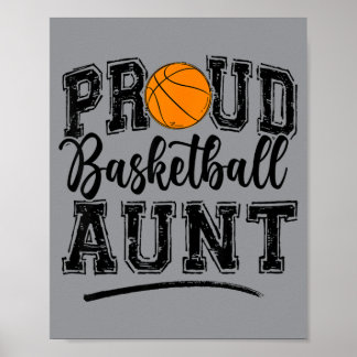 Poster Tia Orgulhosa De Basquetebol De Um Jogador De Basq