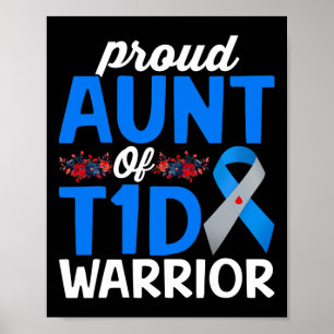 Poster Tia Orgulhosa de Guerreiro Sobrevivente T1d Consci