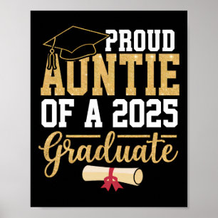 Poster Tia Orgulhosa De Um Graduado Em 2025 Senior Cl De