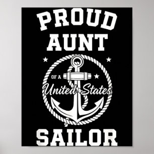 Poster Tia orgulhosa de um marinheiro dos Estados Unidos