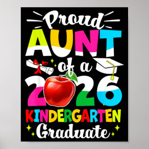 Poster Tia orgulhosa de uma turma de graduados de 2026 Or