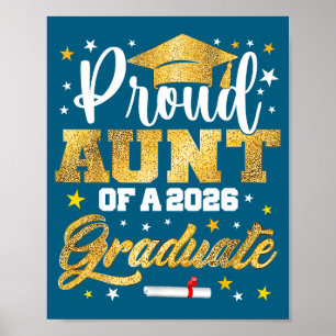 Poster Tia Orgulhosa Graduada 2026 Ilustração Incrível