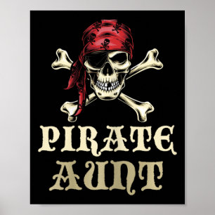 Poster Tia Pirata Caveira Correspondendo Vovó Halloween C