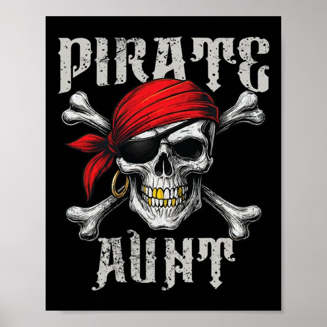 Poster Tia Pirata Jolly Roger Flag E Skull Crossbones (Frente)