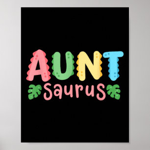 Poster Tia Saurus Kids Mães Festas de aniversário do Dino