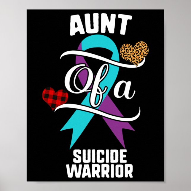 Poster Tia Suicida Sensibilização Leopard Xadrez Familiar (Frente)