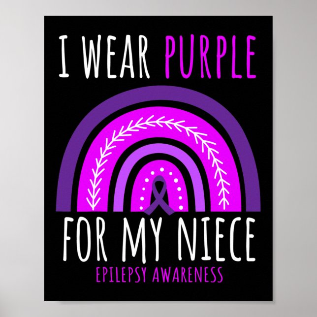 Poster Tia Tio Eu Visto Roxo Para Minha sobrinha Epilepsi (Frente)