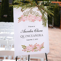 Tiarara Dourada Floral Rosa Corada Bem-vindo Quinc