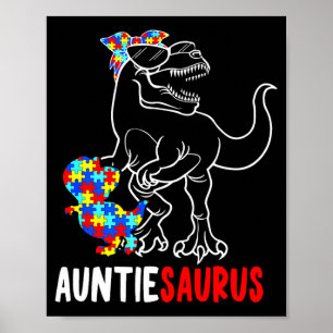 Poster Tiaurus T Rex Dinossauro Autismo Conscientização A