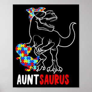 Poster Tiaurus T Rex Dinossauro Conscientização do Autism