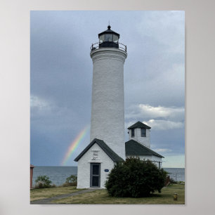Poster Tibbetts Point Lighthouse Rainbow Cape Vincent NY