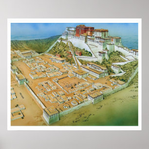 Poster "Tibet: 17. Jh/today Lhasa - POTALA-PALAST…