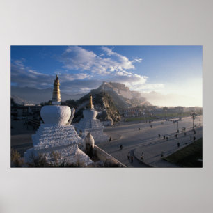 Pôster Tibet - Lhasa. Potala ao nascer do sol