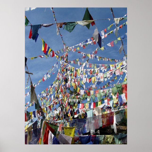 Pôster Tibetan Buddhist Prayer Flags Photo (Frente)