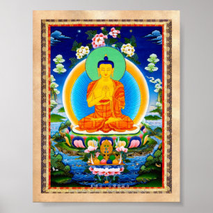 Poster Tíbetan oriental legal thangka Prabhutaratna Buddh
