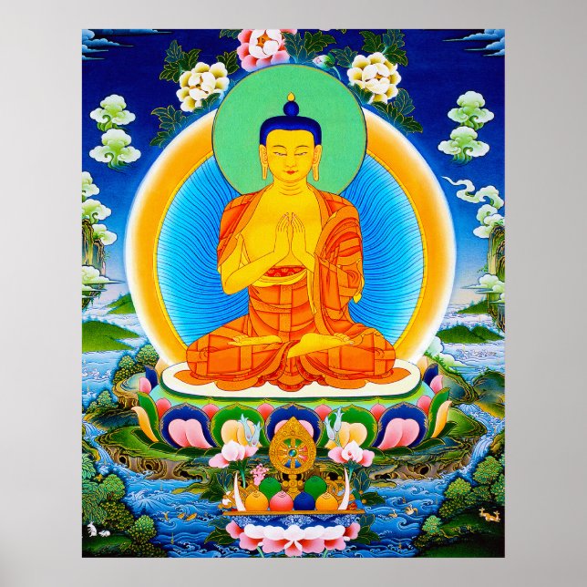 Poster Tíbetan oriental legal thangka Prabhutaratna Buddh (Frente)