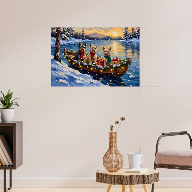 Poster Tibetan Terrier Christmas Boat Holiday (Sala de Estar 3)