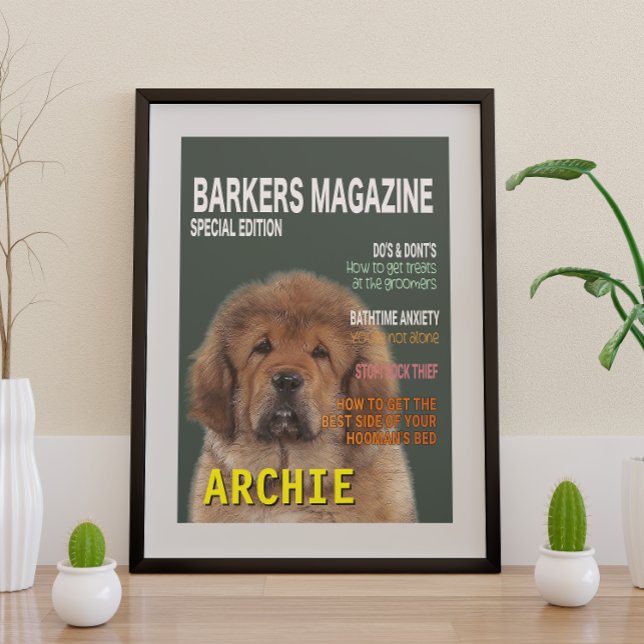 Poster Tibetano Mastiff Parody Magazine Cobrir (Criador carregado)