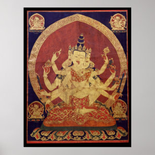Pôster Tibetano Thanka de Guhyasamaja Akshobhyavajra