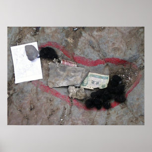 Pôster Tibete com a pegada de Budas