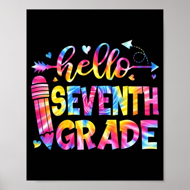 Poster Tie Dye Alô Aluna De Professora Do 7º Ciclo (Frente)