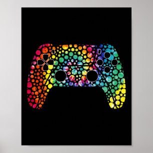 Poster Tie Dye Bolinhas Vídeo Jogo Feliz Dias Camisas