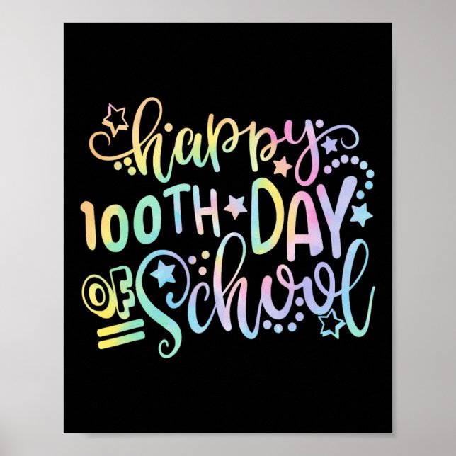 Poster Tie Dye Happy 100º Dia de Professores (Frente)