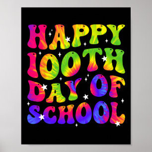 Poster Tie Dye Happy 100º Dia Dos Estudantes Escolares Cr