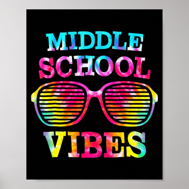 Poster Tie Dye MidSchool Vibes Professora De Volta (Frente)