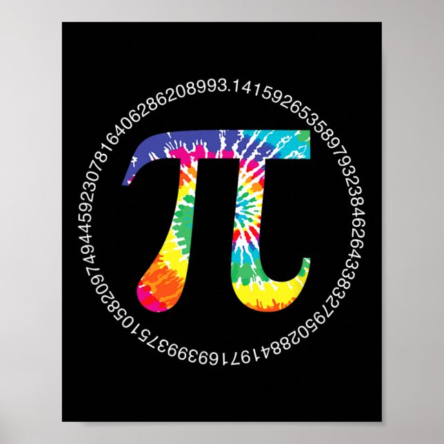 Poster Tie Dye Pi Day T Shirt Physics Math Teacher Engine (Frente)