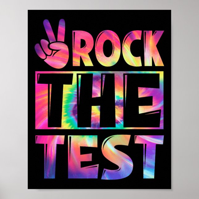 Poster Tie Dye Rock O Professor Do Dia De Teste Feliz (Frente)