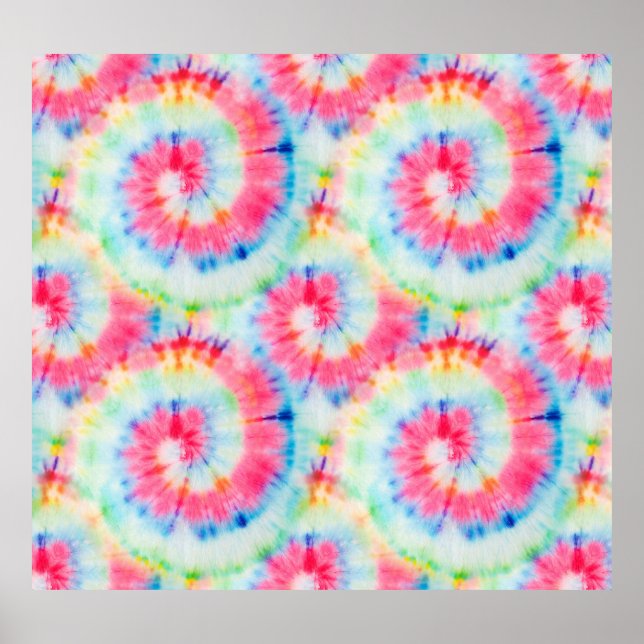 Poster Tie Dye Spiral, arte aquática. (Frente)