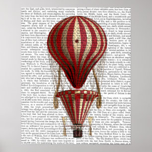 Pôster Tiered Hot Air Balloon Print Red