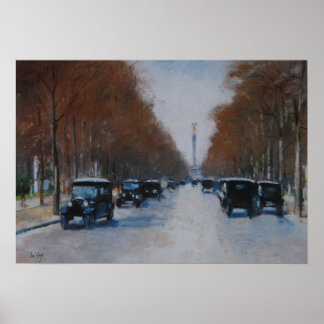 Pôster Tiergartenallee mit Siegessäule