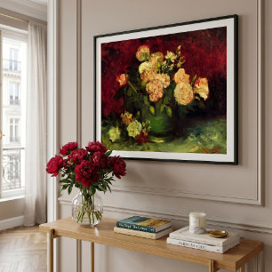 Pôster Tigela com Peônias e Rosas por Vincent van Gogh