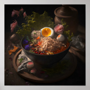 Poster Tigela de Ramen Noodles Ainda Arte da Vida