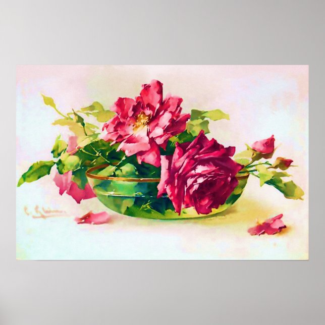 Pôster Tigela de Rosa (Frente)