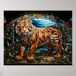 Poster *~* TIGER 5:4 Dourado AP68 Fantasy Ssted Glass