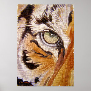 Poster "Tiger Azulejos" Tiger Face Mosaico