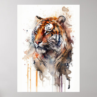 Poster Tiger Beauty Watercolor Art