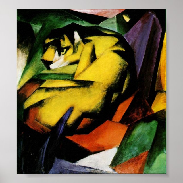 Pôster Tiger by Franz Marc. (Frente)