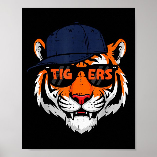 Poster Tiger Cap Boys Youth Teen Kids Men Women Girls  (Frente)