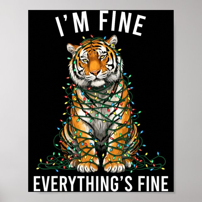 Poster Tiger Christmas I'm Fine Everything Is Fine Wildli (Frente)