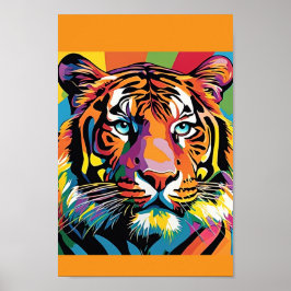 Poster Tiger Colorblast