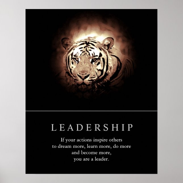 Poster Tiger de Liderança Motivacional Trendationa (Frente)